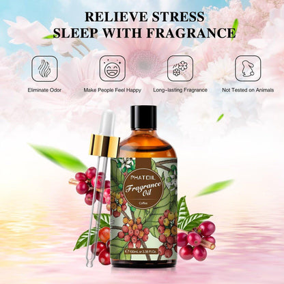 PHATOIL Kaffeeduftöl 100ml – Aromatherapie Öl für Diffuser, Kerzen- & Seifenherstellung