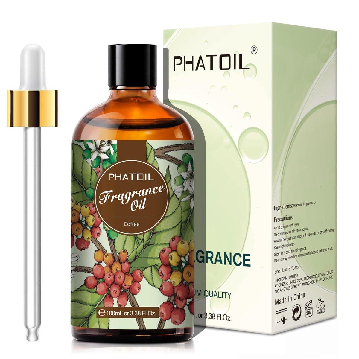 PHATOIL Kaffeeduftöl 100ml – Aromatherapie Öl für Diffuser, Kerzen- & Seifenherstellung