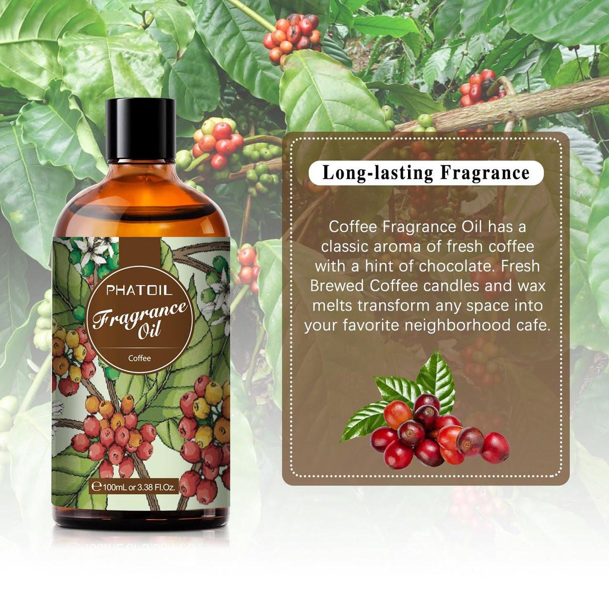 PHATOIL Kaffeeduftöl 100ml – Aromatherapie Öl für Diffuser, Kerzen- & Seifenherstellung