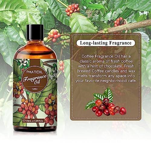 PHATOIL Kaffeeduftöl 100ml – Aromatherapie Öl für Diffuser, Kerzen- & Seifenherstellung