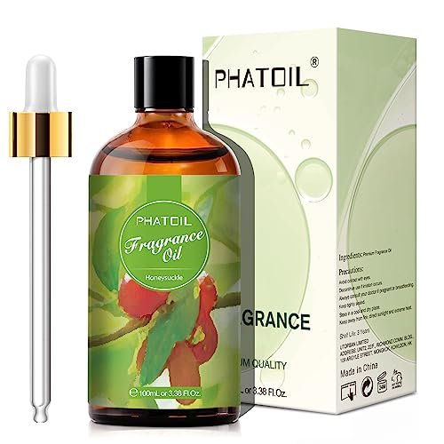 PHATOIL 3,38 FL. OZ. Geißblatt-Duftöl für Aromatherapie, ätherisches Öl für Diffuser, DIY Kerzen- und Seifenherstellung, 100 ml