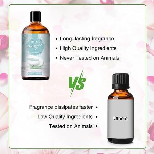 PHATOIL Babypuder Duftöl 3,38 FL.OZ – Aromatherapie-Öl für Diffuser, DIY Kerzen- & Seifenherstellung (100 ml)