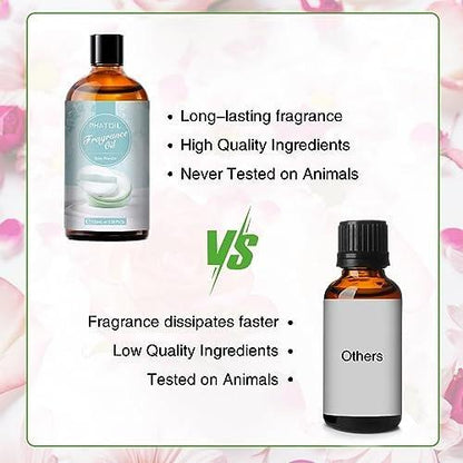 PHATOIL Babypuder Duftöl 3,38 FL.OZ – Aromatherapie-Öl für Diffuser, DIY Kerzen- & Seifenherstellung (100 ml)