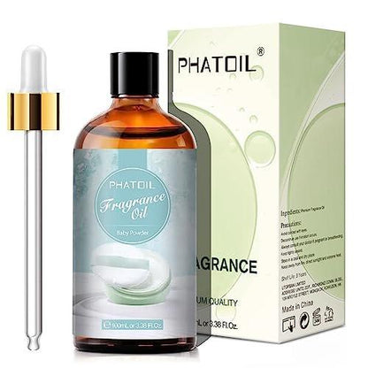 PHATOIL Babypuder Duftöl 3,38 FL.OZ – Aromatherapie-Öl für Diffuser, DIY Kerzen- & Seifenherstellung (100 ml)