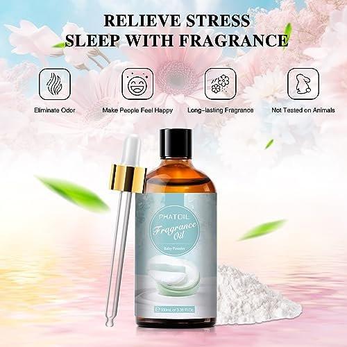 PHATOIL Babypuder Duftöl 3,38 FL.OZ – Aromatherapie-Öl für Diffuser, DIY Kerzen- & Seifenherstellung (100 ml)