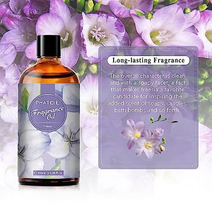 PHATOIL Freesia Duftöl 100 ml – Aromatherapie Öl für Diffuser, Kerzen- und Seifenherstellung