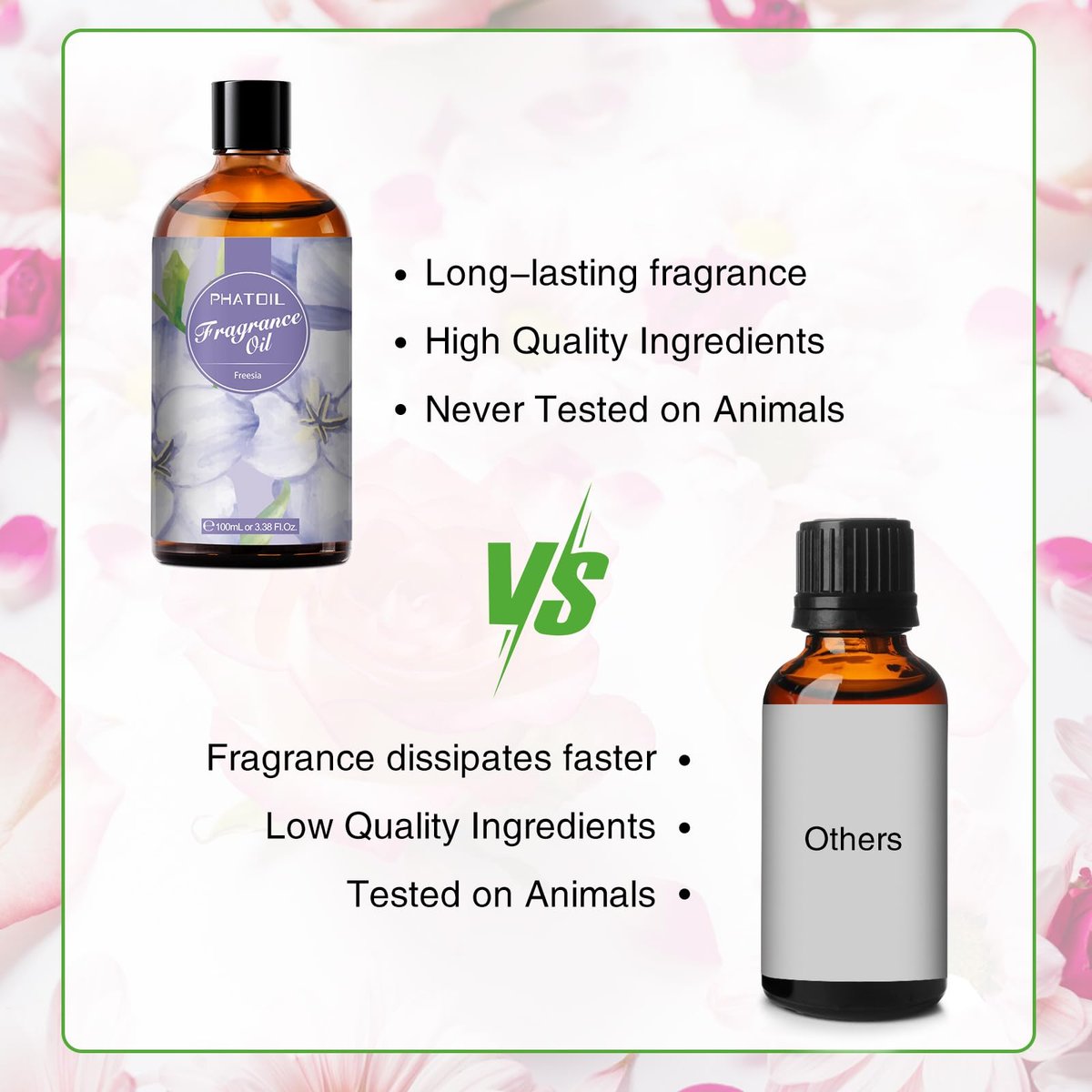 PHATOIL Freesia Duftöl 100 ml – Aromatherapie Öl für Diffuser, Kerzen- und Seifenherstellung