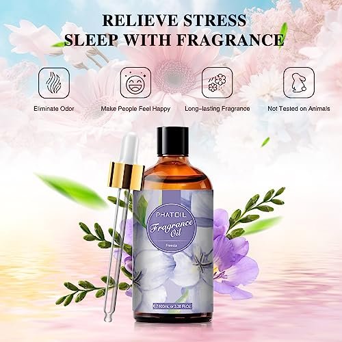 PHATOIL Freesia Duftöl 100 ml – Aromatherapie Öl für Diffuser, Kerzen- und Seifenherstellung