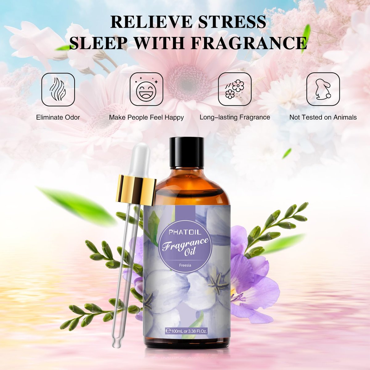 PHATOIL Freesia Duftöl 100 ml – Aromatherapie Öl für Diffuser, Kerzen- und Seifenherstellung