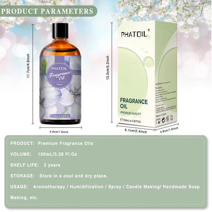 PHATOIL Freesia Duftöl 100 ml – Aromatherapie Öl für Diffuser, Kerzen- und Seifenherstellung