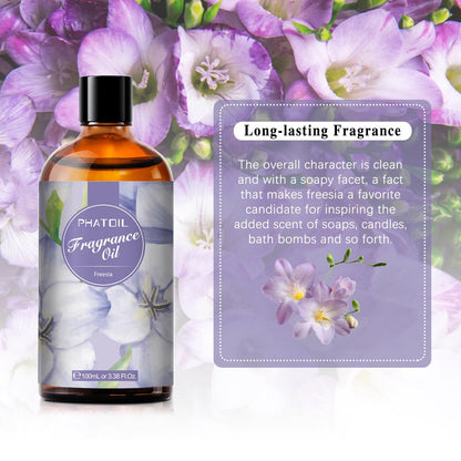 PHATOIL Freesia Duftöl 100 ml – Aromatherapie Öl für Diffuser, Kerzen- und Seifenherstellung
