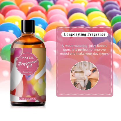 PHATOIL Duftöl Bubble Gum 100ml – Aromatherapie Öl für Diffuser, Kerzen- und Seifenherstellung