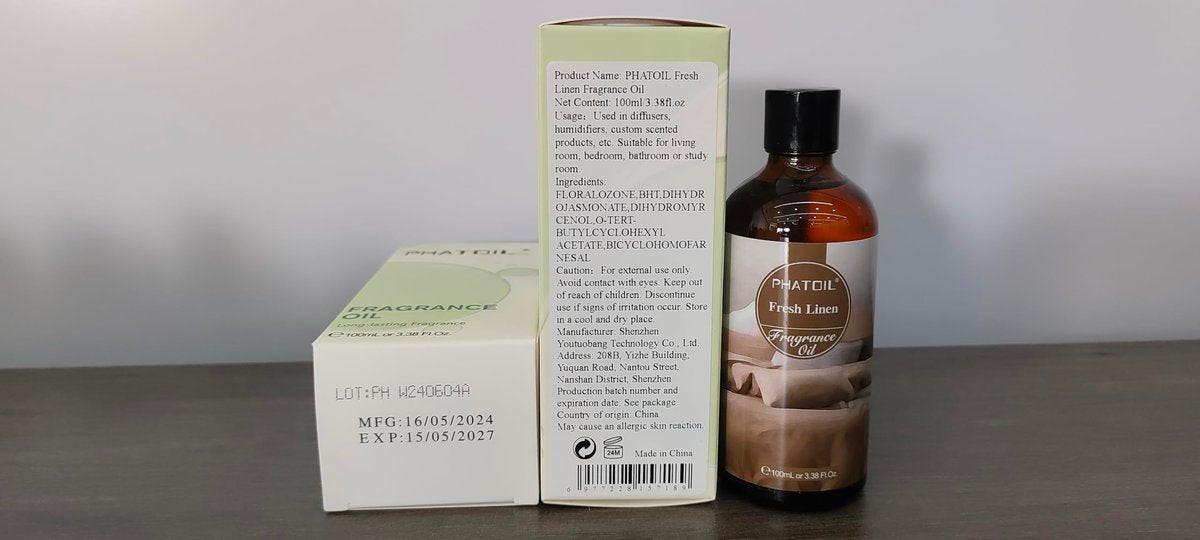 PHATOIL Frische Wäsche Duftöl 100ml – Aromatherapie Öl für Diffuser, DIY Kerzen & Seifenherstellung