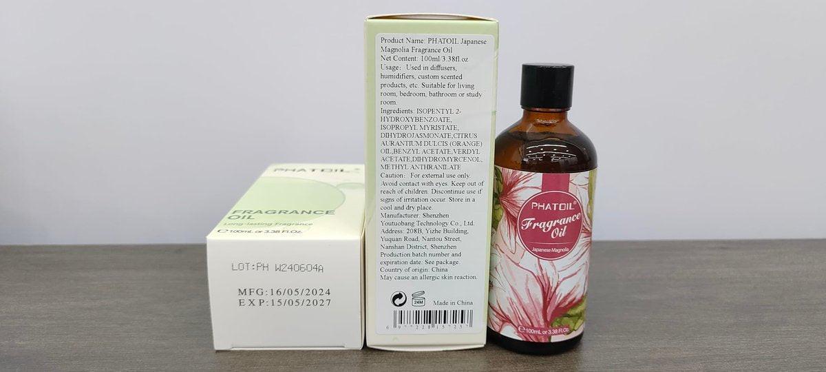 PHATOIL Japanische Magnolie Duftöl 100 ml – Aromatherapie Öl für Diffuser, DIY Kerzen & Seifen