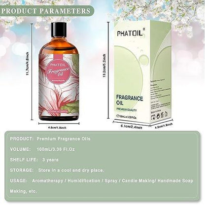 PHATOIL Japanische Magnolie Duftöl 100 ml – Aromatherapie Öl für Diffuser, DIY Kerzen & Seifen
