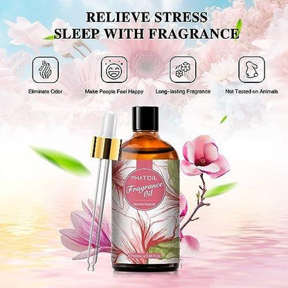 PHATOIL Japanische Magnolie Duftöl 100 ml – Aromatherapie Öl für Diffuser, DIY Kerzen & Seifen