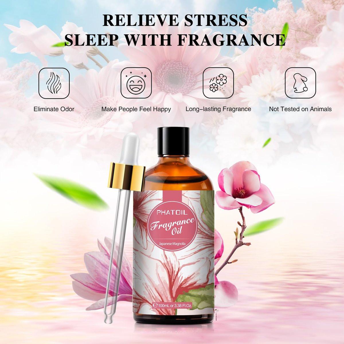 PHATOIL Japanische Magnolie Duftöl 100 ml – Aromatherapie Öl für Diffuser, DIY Kerzen & Seifen