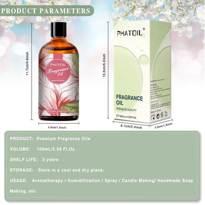 PHATOIL Japanische Magnolie Duftöl 100 ml – Aromatherapie Öl für Diffuser, DIY Kerzen & Seifen