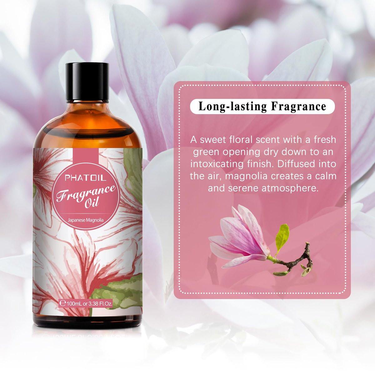 PHATOIL Japanische Magnolie Duftöl 100 ml – Aromatherapie Öl für Diffuser, DIY Kerzen & Seifen
