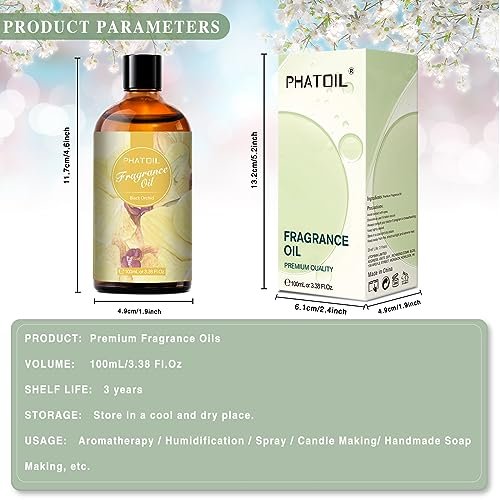 PHATOIL Schwarze Orchidee Duftöl 100ml – Ätherisches Öl für Aromatherapie, Diffuser, DIY Kerzen- und Seifenherstellung