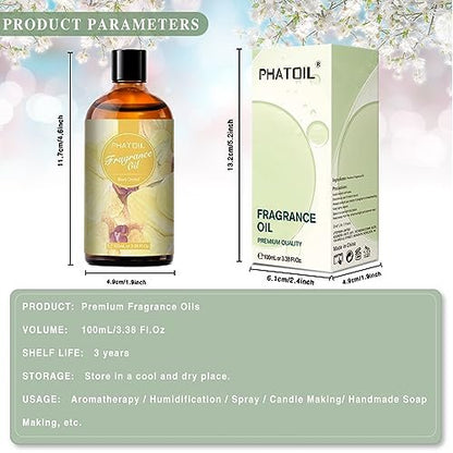 PHATOIL Schwarze Orchidee Duftöl 100ml – Ätherisches Öl für Aromatherapie, Diffuser, DIY Kerzen- und Seifenherstellung