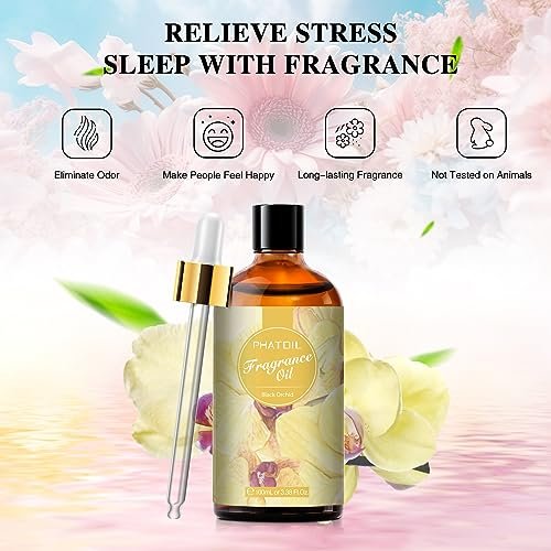 PHATOIL Schwarze Orchidee Duftöl 100ml – Ätherisches Öl für Aromatherapie, Diffuser, DIY Kerzen- und Seifenherstellung