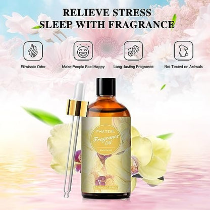 PHATOIL Schwarze Orchidee Duftöl 100ml – Ätherisches Öl für Aromatherapie, Diffuser, DIY Kerzen- und Seifenherstellung
