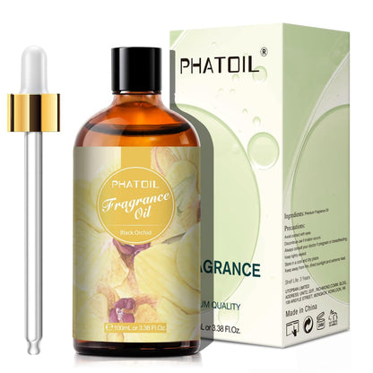 PHATOIL Schwarze Orchidee Duftöl 100ml – Ätherisches Öl für Aromatherapie, Diffuser, DIY Kerzen- und Seifenherstellung