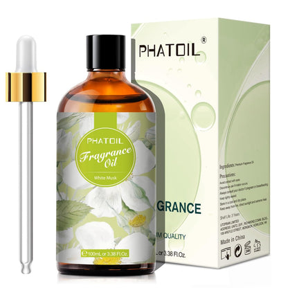PHATOIL Weißer Moschus Duftöl 100 ml – Aromatherapie Öl für Diffuser, DIY Kerzen & Seifenherstellung