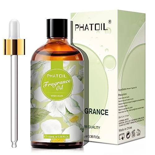 PHATOIL Weißer Moschus Duftöl 100 ml – Aromatherapie Öl für Diffuser, DIY Kerzen & Seifenherstellung