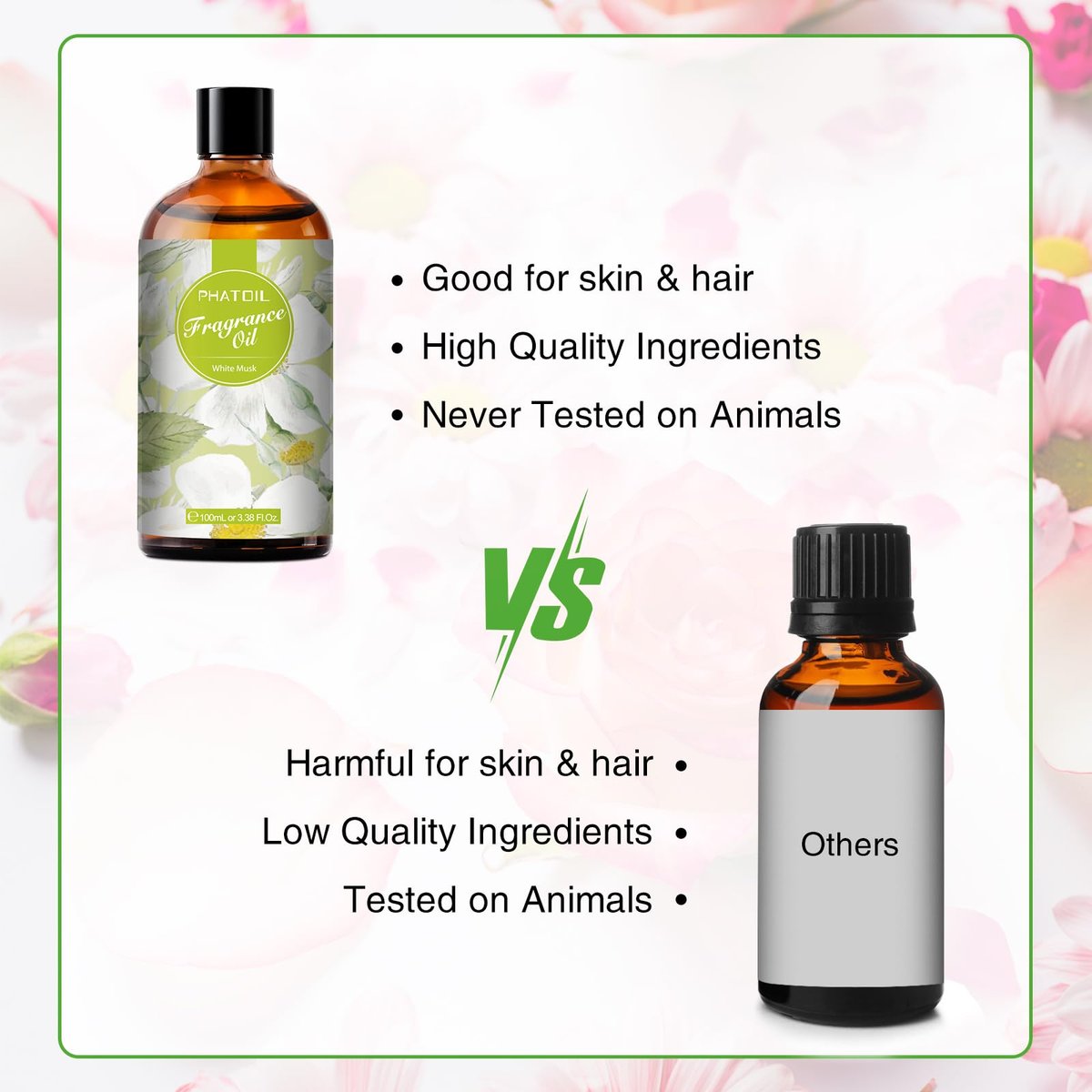 PHATOIL Weißer Moschus Duftöl 100 ml – Aromatherapie Öl für Diffuser, DIY Kerzen & Seifenherstellung