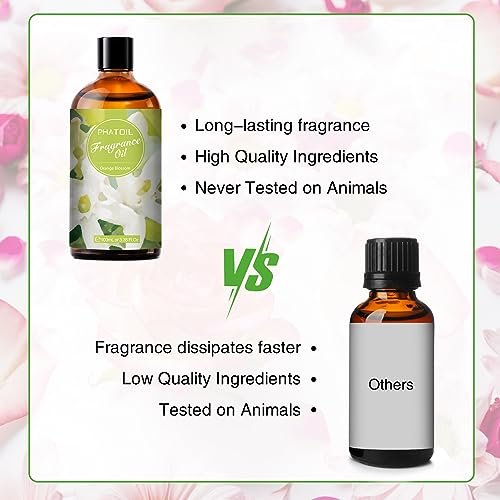 PHATOIL Orangenblüten Duftöl 100ml – 3,38 Fl Oz für Aromatherapie, Diffuser, Kerzen- und Seifenherstellung