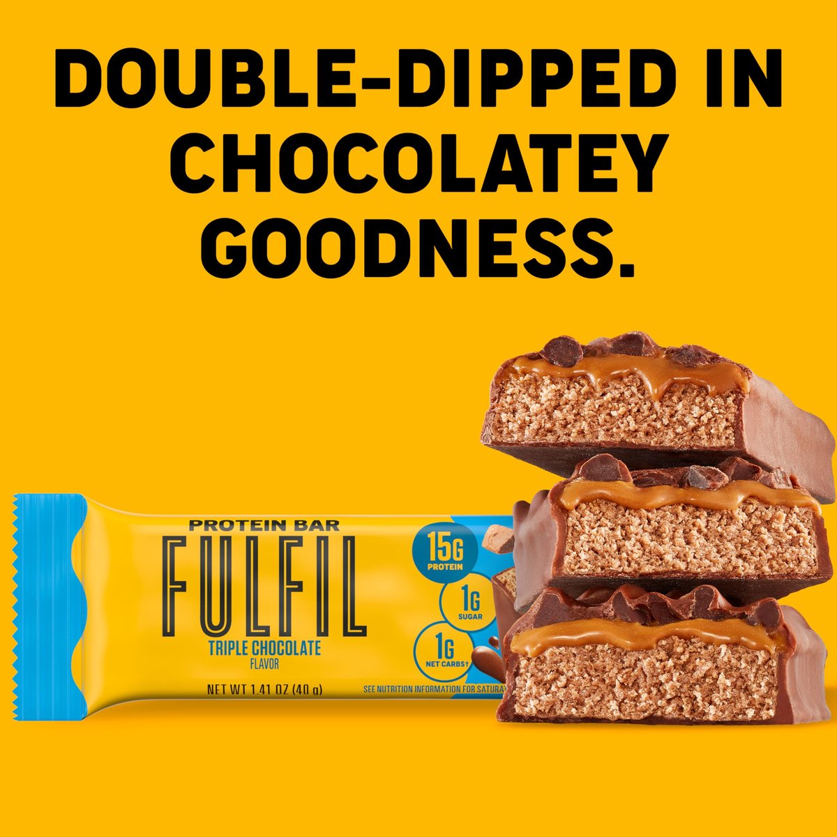 FULFIL Protein Snack Riegel mit Triple Schokolade, glutenfrei, 15g Protein, 12er Pack