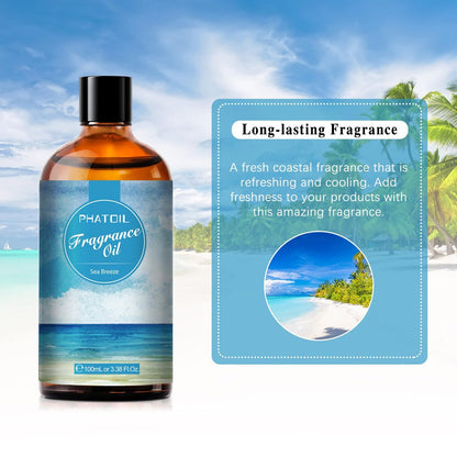 PHATOIL Meeresbrise Duftöl 100ml – Aromatherapie Öl für Diffuser, DIY Kerzen & Seifenherstellung