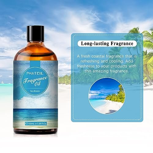 PHATOIL Meeresbrise Duftöl 100ml – Aromatherapie Öl für Diffuser, DIY Kerzen & Seifenherstellung