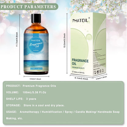 PHATOIL Meeresbrise Duftöl 100ml – Aromatherapie Öl für Diffuser, DIY Kerzen & Seifenherstellung