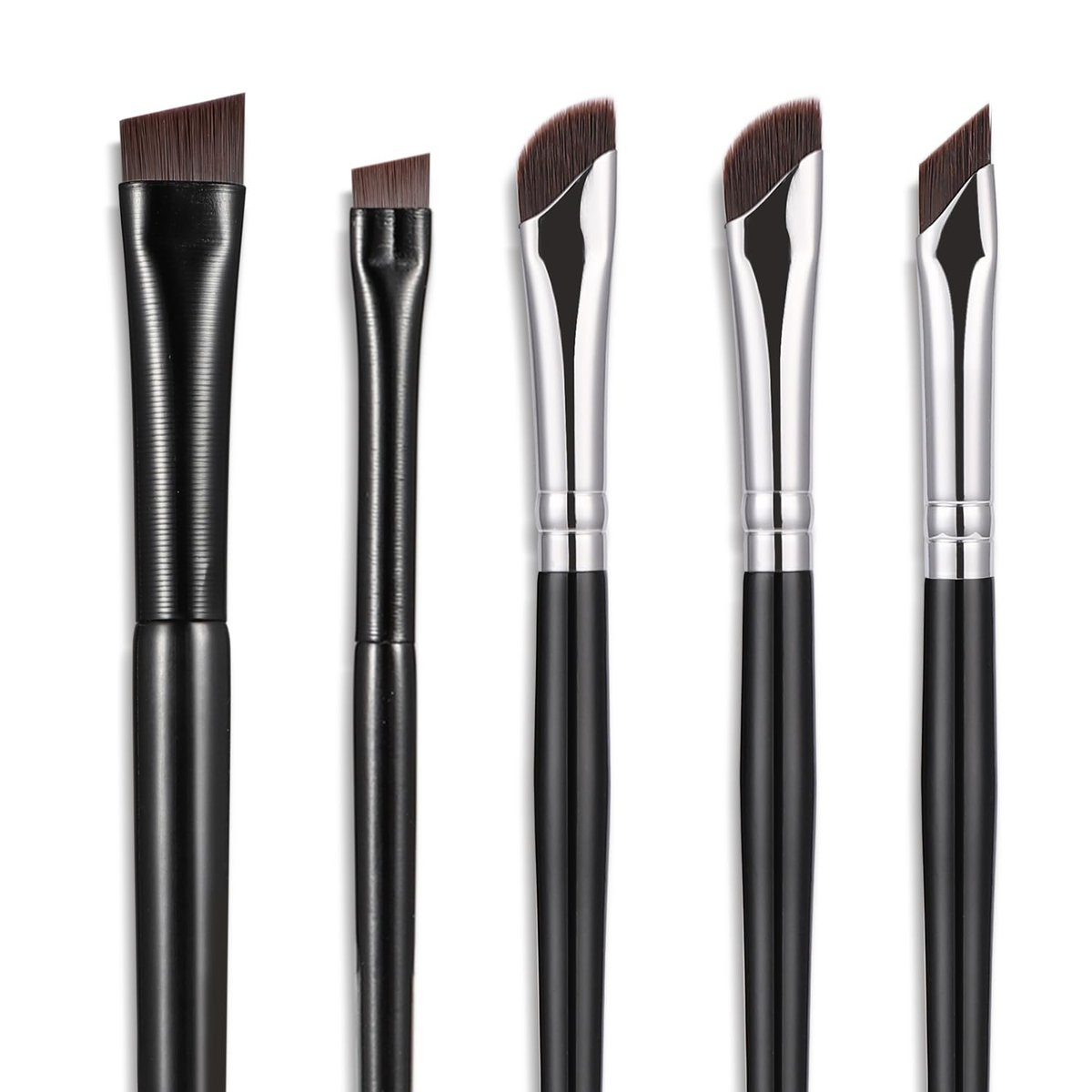 Etercycle 5-teiliges Eyeliner-Pinselset für präzises Augen-Make-up – Feine abgewinkelte & ultradünne schräge flache Pinsel für professionelle Beauty-Kosmetikwerkzeuge