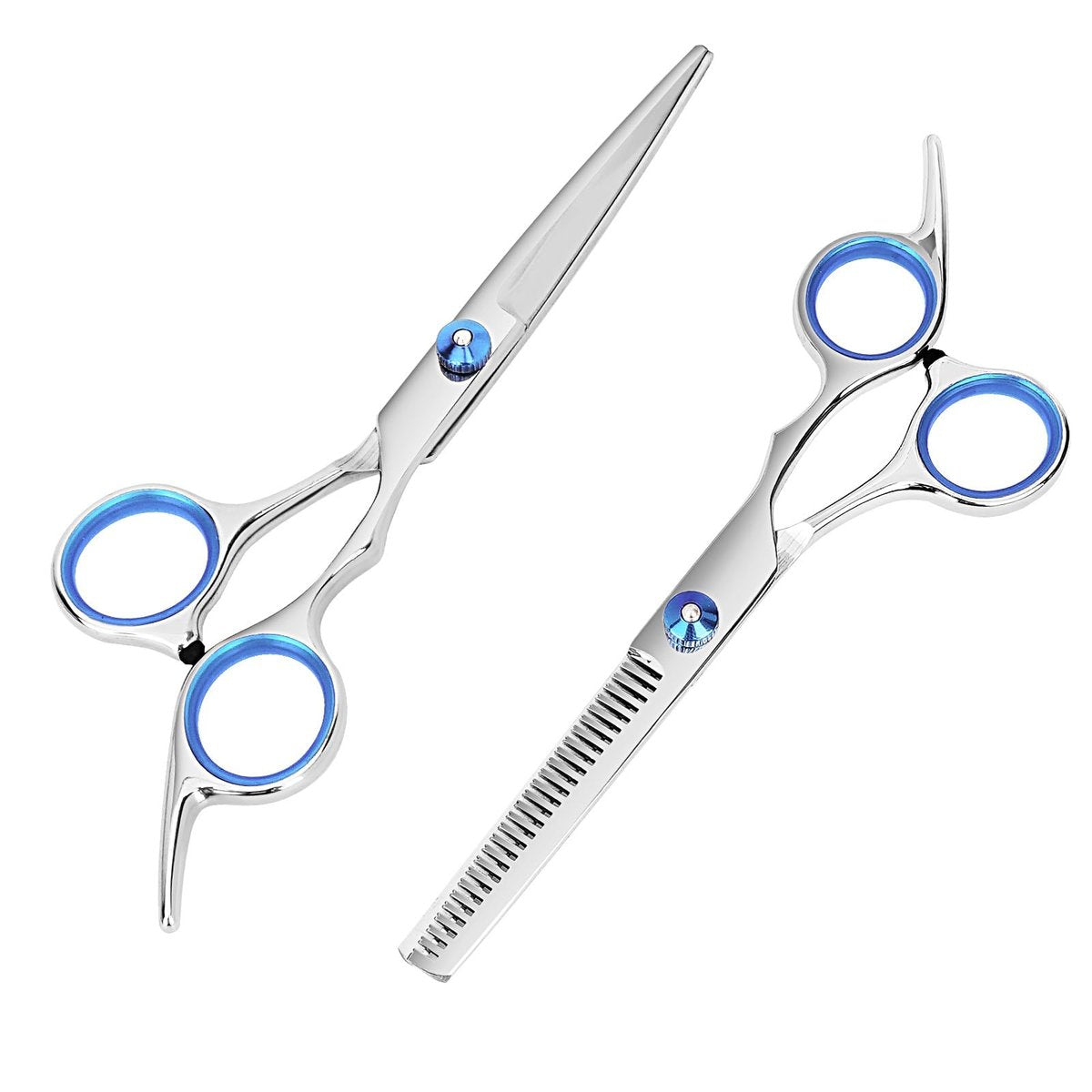 Professionelle Haarschere und Effilierschere, 6,5 Zoll Edelstahl Friseurschere mit scharfen Klingen, ergonomische Haarschneideschere für Männer, Frauen, Kinder und Haustiere