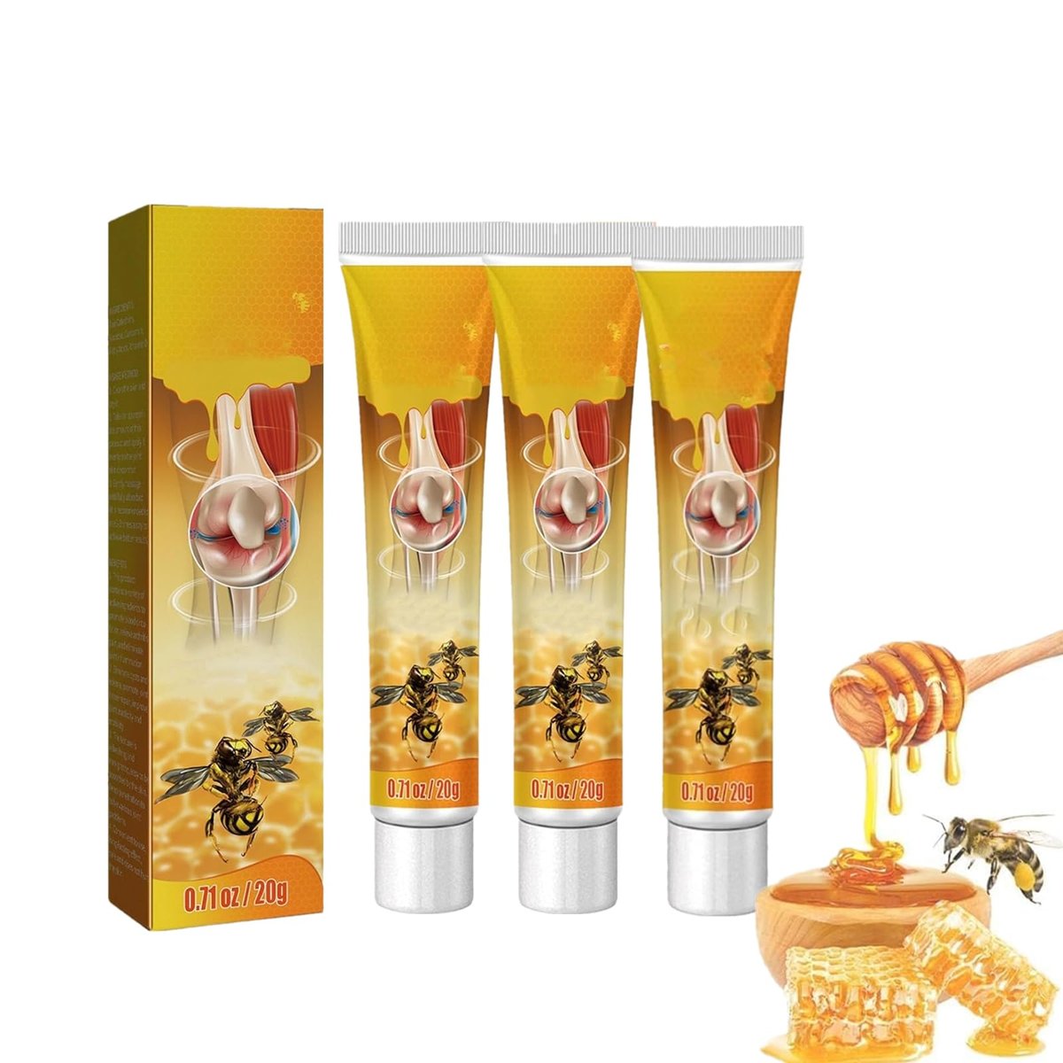 Bienengift-Schmerzcreme, Knochen- und Gelenk-Gel, Neuseeland Bienengift Professional Gel, Propolis Professional Gel Gelenkcreme (3er-Pack)