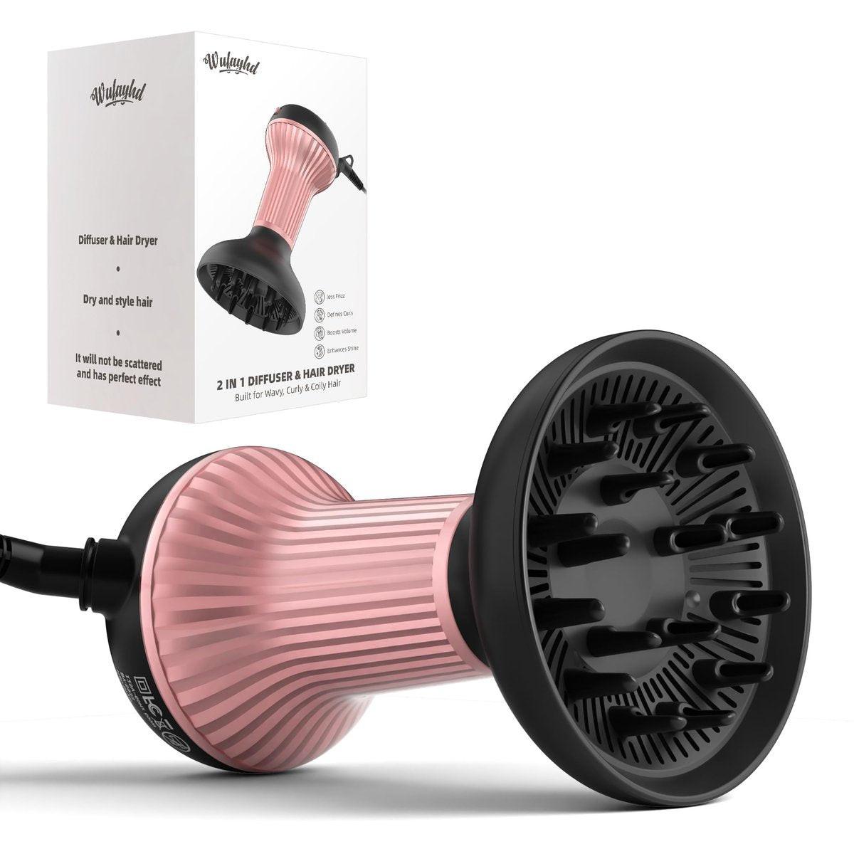 WUFAYHD Diffusor-Haartrockner für Lockiges Haar: Professioneller 2-in-1 Diffusor & Haartrockner mit Ionen- & Keramik-Technologie für welliges Haar – Verbessert Locken und Wellen, reduziert Frizz – Geschenk für Frauen