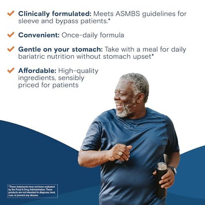 Bariatric Fusion One Per Day Multivitamin mit Eisen für Männer | Prostata- und Herzunterstützung* | für Magenbypass und Schlauchmagen | 30 Kapseln | 1 Monatsvorrat