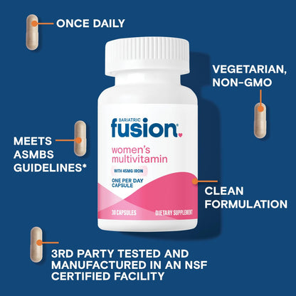 Bariatric Fusion Bariatrisches Multivitamin mit Eisen für Frauen | Haar-, Haut- und Nagelkomplex gegen Haarausfall nach bariatrischer Operation & GLP-1 | 30 Kapseln | 1-Monats-Vorrat