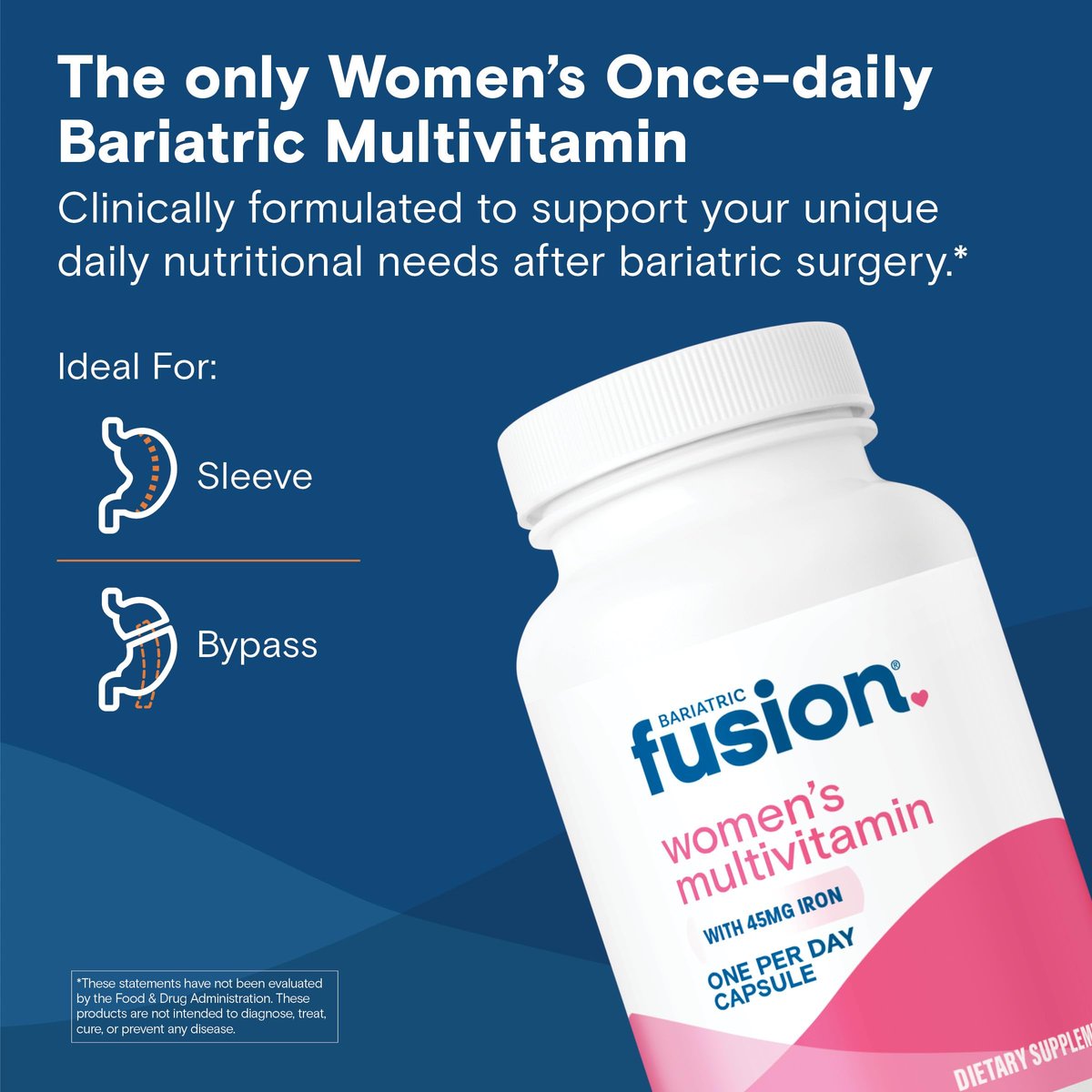 Bariatric Fusion Bariatrisches Multivitamin mit Eisen für Frauen | Haar-, Haut- und Nagelkomplex gegen Haarausfall nach bariatrischer Operation & GLP-1 | 30 Kapseln | 1-Monats-Vorrat