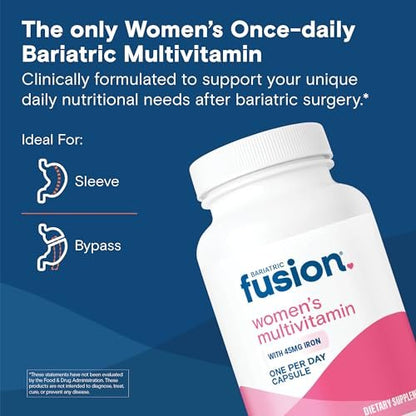 Bariatric Fusion Bariatrisches Multivitamin mit Eisen für Frauen | Haar-, Haut- und Nagelkomplex gegen Haarausfall nach bariatrischer Operation & GLP-1 | 30 Kapseln | 1-Monats-Vorrat