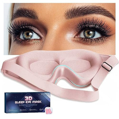 Schlafmaske für Frauen mit Wimpernverlängerung – Druckfreie 3D-Contour-Maske für Wimpernextensions – Lichtblockierender Augenschutz für Reisen, Yoga und Nickerchen