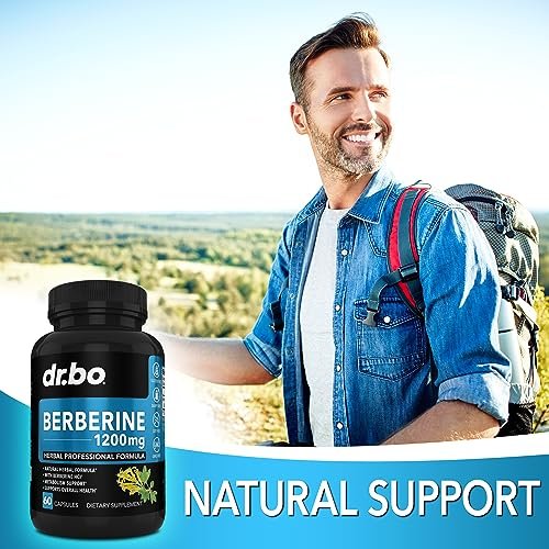 Berberin Kapseln 1200mg – Berberin HCL Nahrungsergänzung für gesunden Stoffwechsel – Premium Naturkomplex für Frauen und Männer – 60 Kapseln