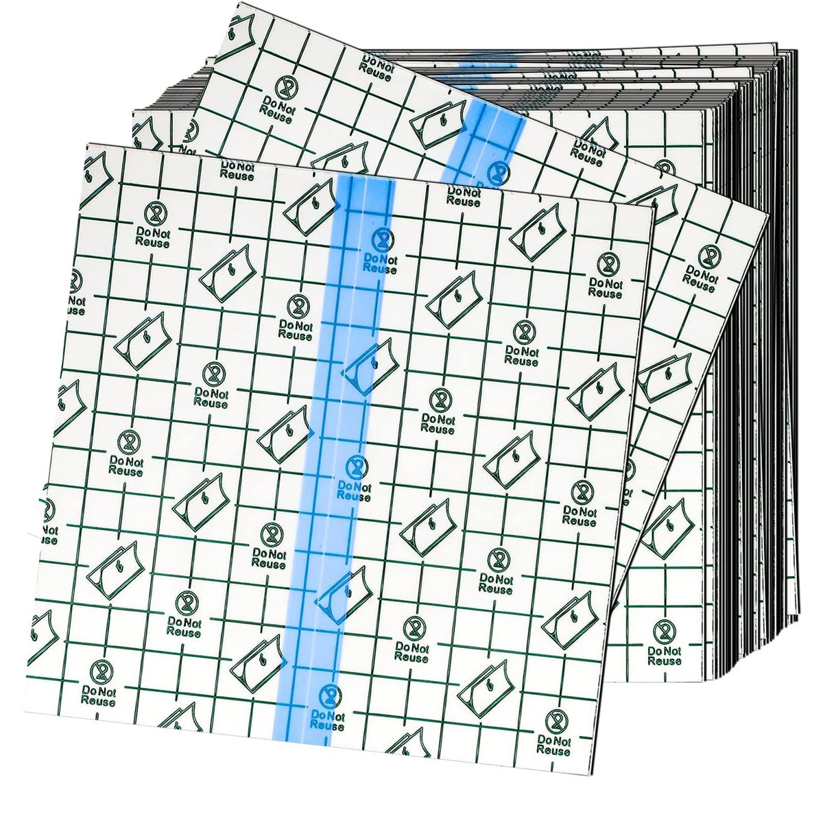 OBTANIM 50 Blatt Transparente Wasserfeste Dehnbare Klebebinde, Klare Folienabdeckung für Tattoo, Dusche, Schwimmschutz (15 x 15 cm)