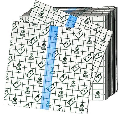 OBTANIM 50 Blatt Transparente Wasserfeste Dehnbare Klebebinde, Klare Folienabdeckung für Tattoo, Dusche, Schwimmschutz (15 x 15 cm)