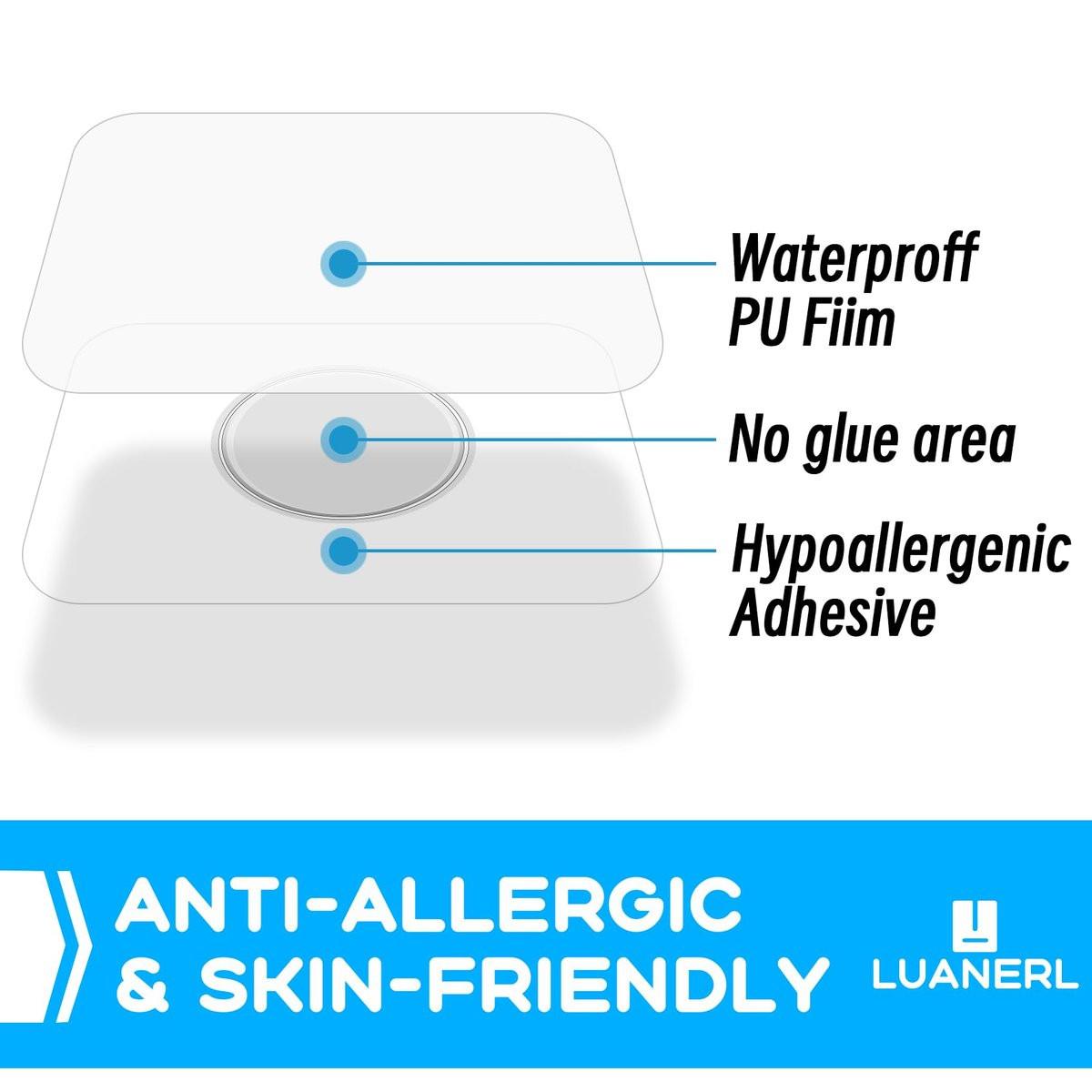Wasserdichte Aufkleber für Freestyle Libre 3 Sensorabdeckungen – 50 Stück wasserdichte CGM-Pflaster für Freestyle Libre 3 (6,5 cm)