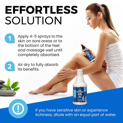 Reines Magnesium Öl Spray 946 ml - Topisches Magnesium Spray für Schlaf & Füße - Extra Stark - USP-Qualität - 100% natürlich & organisch für Muskelkater & Krämpfe - Ohne Sprühkopf - Hergestellt in den USA